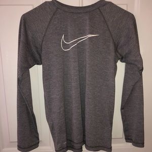 Nike Dri fit athletic gray long sleeve T shirt